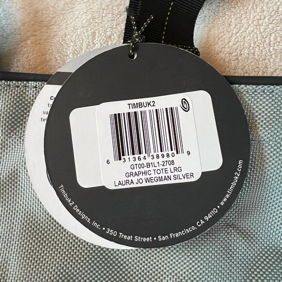 NWT Timbuk2 x Laura Jo Wegman Graphic Tote in silver - Picture 3 of 13
